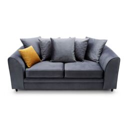Abakus Direct Chicago Spill-Proof Velvet 3 Seater Sofa in Dark Grey - thumbnail 6