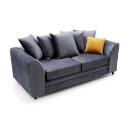 Abakus Direct Chicago Spill-Proof Velvet 3 Seater Sofa in Dark Grey - thumbnail 5
