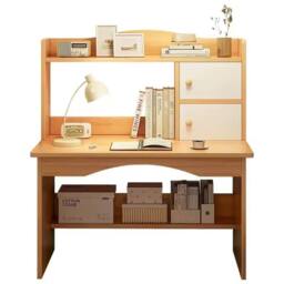 SPETLEK Solid Wood Writing Desk with Storage Shelf in Brown - Size: 0.6m2 - thumbnail 5