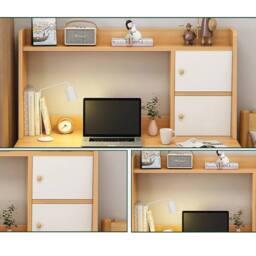 SPETLEK Solid Wood Writing Desk with Storage Shelf in Brown - Size: 0.6m2 - thumbnail 2