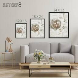 "Artery8 Studies of the Foetus in the Womb da Vinci Black Framed Canvas Art in Beige - Size: W12"" x H16""" - thumbnail 4