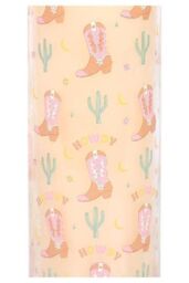 KDMD Howdy Cowboy Boot Print Floral Tube Candle in Peach - thumbnail 4