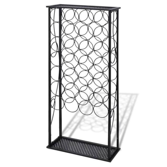 Berkfield Home Wine Rack for 28 Bottles Metal in Black - image 1
