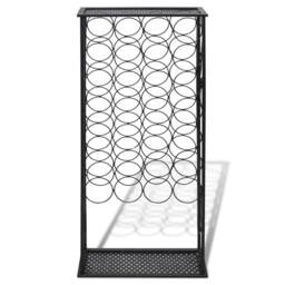 Berkfield Home Wine Rack for 28 Bottles Metal in Black - thumbnail 3