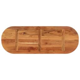 Berkfield Home Table Top 140x50x3.8 cm Oval Solid Wood Acacia in Brown - thumbnail 5