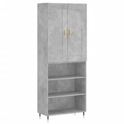 Berkfield Home Highboard Concrete Grey 69.5x34x180 cm Engineered Wood - thumbnail 2