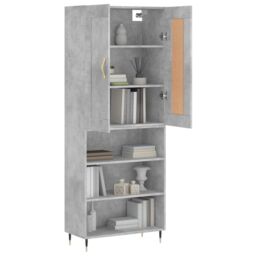Berkfield Home Highboard Concrete Grey 69.5x34x180 cm Engineered Wood - thumbnail 3