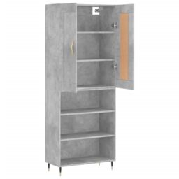 Berkfield Home Highboard Concrete Grey 69.5x34x180 cm Engineered Wood - thumbnail 4