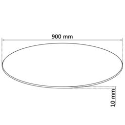 Berkfield Home Table Top Tempered Glass Round 900 mm in Black - thumbnail 4