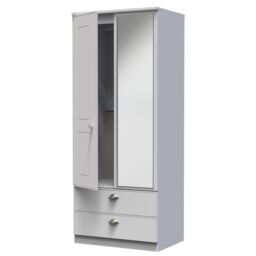Ready Assembled 2 U Albert 2 Door 2 Drawer Mirrored Wardrobe (Ready Assembled) in Grey - thumbnail 5