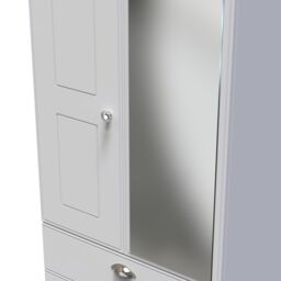 Ready Assembled 2 U Albert 2 Door 2 Drawer Mirrored Wardrobe (Ready Assembled) in Grey - thumbnail 4