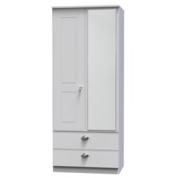 Ready Assembled 2 U Albert 2 Door 2 Drawer Mirrored Wardrobe (Ready Assembled) in Grey - thumbnail 3
