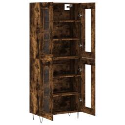 Berkfield Home Highboard Smoked Oak 69.5x34x180 cm Engineered Wood in Brown - thumbnail 4