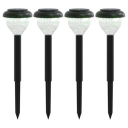 Berkfield Home Solar Pathway Lights with Ground Spikes 4 pcs Warm White & RGB in Black - thumbnail 2