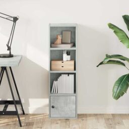 Berkfield Home Bookcase Concrete Grey 31x24x102 cm Engineered Wood - Size: 31 x 24 x 102 cm - thumbnail 3