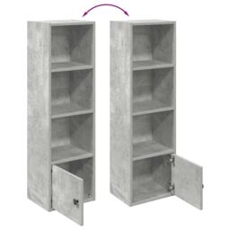 Berkfield Home Bookcase Concrete Grey 31x24x102 cm Engineered Wood - Size: 31 x 24 x 102 cm - thumbnail 8