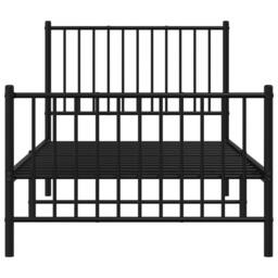Berkfield Home Metal Bed Frame with Headboard & Footboard Black 90x200 cm - thumbnail 5