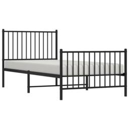 Berkfield Home Metal Bed Frame with Headboard & Footboard Black 90x200 cm - thumbnail 3