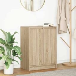 Berkfield Home Sideboard Sonoma Oak 57x34x76 cm Engineered Wood in Light Tan - Size: 57 x 34 x 76 cm - thumbnail 2