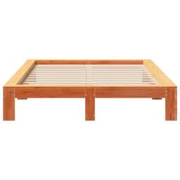 Berkfield Home Bed Frame without Mattress Wax Brown 140x190 cm Solid Wood Pine - thumbnail 4