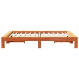 Berkfield Home Bed Frame without Mattress Wax Brown 140x190 cm Solid Wood Pine - thumbnail 5