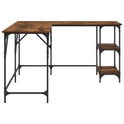 Berkfield Home Desk Smoked Oak 139x139x75 cm Engineered Wood in Brown - Size: 139 x 139 x 75 cm - thumbnail 6