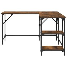 Berkfield Home Desk Smoked Oak 139x139x75 cm Engineered Wood in Brown - Size: 139 x 139 x 75 cm - thumbnail 5