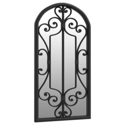 Berkfield Home Garden Mirror Black 70x30 cm Iron for Outdoor Use - thumbnail 3