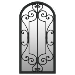 Berkfield Home Garden Mirror Black 70x30 cm Iron for Outdoor Use - thumbnail 2