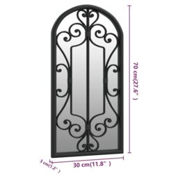 Berkfield Home Garden Mirror Black 70x30 cm Iron for Outdoor Use - thumbnail 6