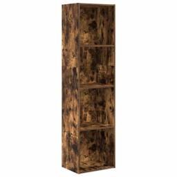 Berkfield Home Decorative Bookcase Smoked Oak 40x30x152 cm Engineered Wood in Brown - Size: 40 x 30 x 152 cm - thumbnail 3