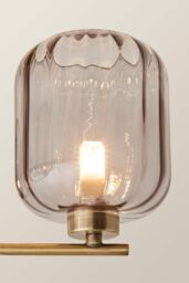 ValueLights Amelie 3 Way Ribbed Glass Gold Ceiling Pendant Light with LED Bulbs - thumbnail 4