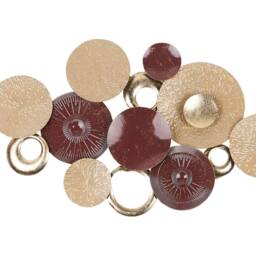 Wyld and Coco Geometric Iron Wall Sculpture Gold Brown Large Horizontal Modern - thumbnail 2