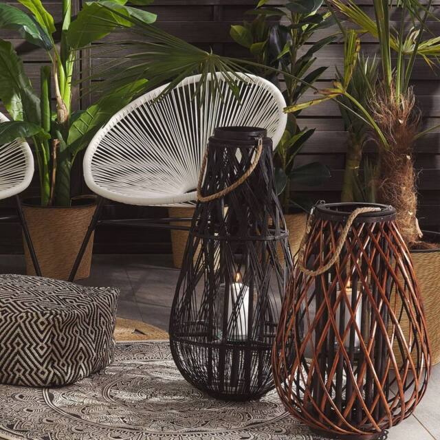 Wyld and Coco Willow Lantern 60 cm Brown Rope Handle - image 1