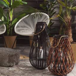 Wyld and Coco Willow Lantern 60 cm Brown Rope Handle