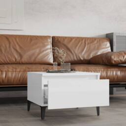 Berkfield Home Side Tables 2 pcs High Gloss White 50x46x35 cm Engineered Wood - Size: 50 x 46 x 35 cm