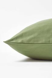 Homescapes Sateen Cotton Continental Pillowcase 400 TC, 40 x 80 cm in Green - thumbnail 2