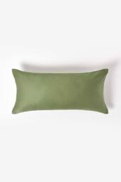 Homescapes Sateen Cotton Continental Pillowcase 400 TC, 40 x 80 cm in Green - thumbnail 1
