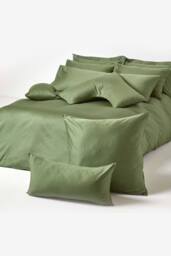 Homescapes Sateen Cotton Continental Pillowcase 400 TC, 40 x 80 cm in Green - thumbnail 4