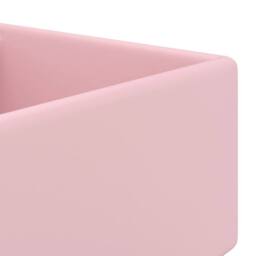 Berkfield Home Luxury Basin Overflow Square Matt Pink 41x41 cm Ceramic - thumbnail 4