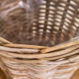 Dibor Traditional Wicker Round Medium Lined Basket with Handles H36xDia37cm in Natural - thumbnail 3