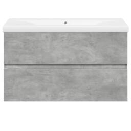 Berkfield Home Durable 2 Piece Bathroom Furniture Set Concrete Grey Engineered Wood - thumbnail 4