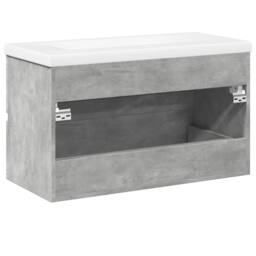 Berkfield Home Durable 2 Piece Bathroom Furniture Set Concrete Grey Engineered Wood - thumbnail 6