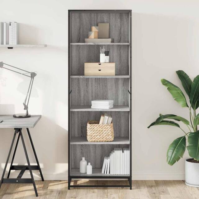 Berkfield Home Modern Bookcase Grey Sonoma 60x35x170.5 cm Engineered Wood - image 1