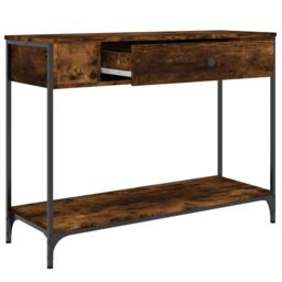Berkfield Home Console Table Smoked Oak 100x34.5x75 cm Engineered Wood in Brown - thumbnail 5