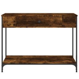 Berkfield Home Console Table Smoked Oak 100x34.5x75 cm Engineered Wood in Brown - thumbnail 6