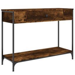 Berkfield Home Console Table Smoked Oak 100x34.5x75 cm Engineered Wood in Brown - thumbnail 2
