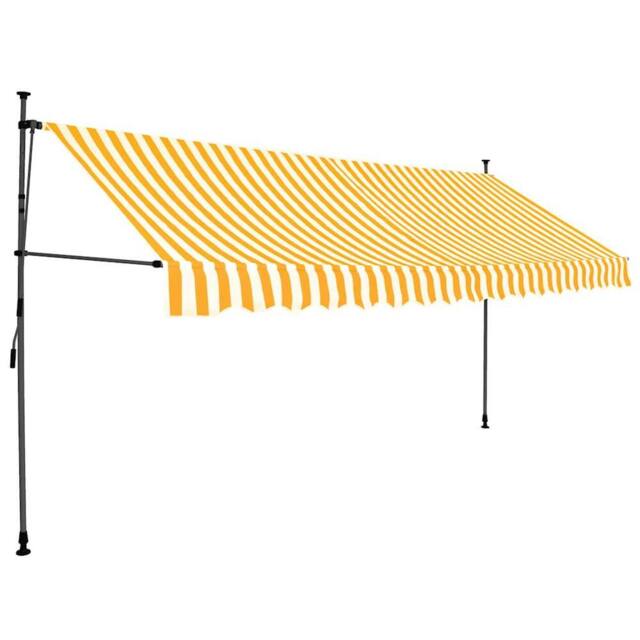 Berkfield Home Manual Retractable Awning with LED 350 cm White & Orange - image 1