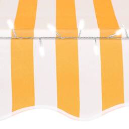 Berkfield Home Manual Retractable Awning with LED 350 cm White & Orange - thumbnail 5