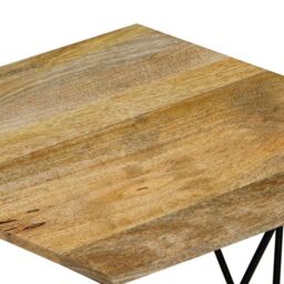 Jaipur Furniture Ltd Ravi Hexagnol Lamp Table with Iron base - Mango Wood/Iron - L41 x W36 x H48 cm - Mango Light Finish in Brown - thumbnail 3